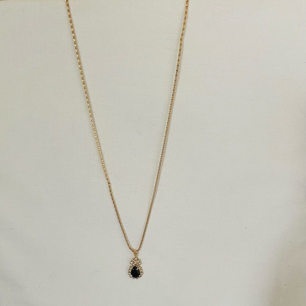 Onyx Pendant Gold Plated Necklace